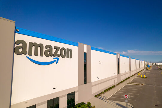 Toronto, Ontario, Canada - September 11, 2022:  Amazon, technological innovation company. Famous for distribution of e-services variety, downloadable and streaming content, Amazon Music and more.
