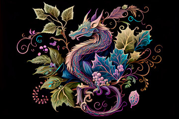 Generative AI abstract render of a dragon