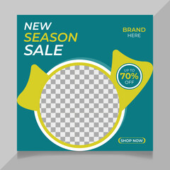 Exclusive fashion sale social media post design template