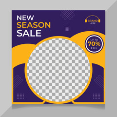 Exclusive fashion sale social media post design template