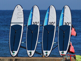 surfboards swimming for hire business by the sea