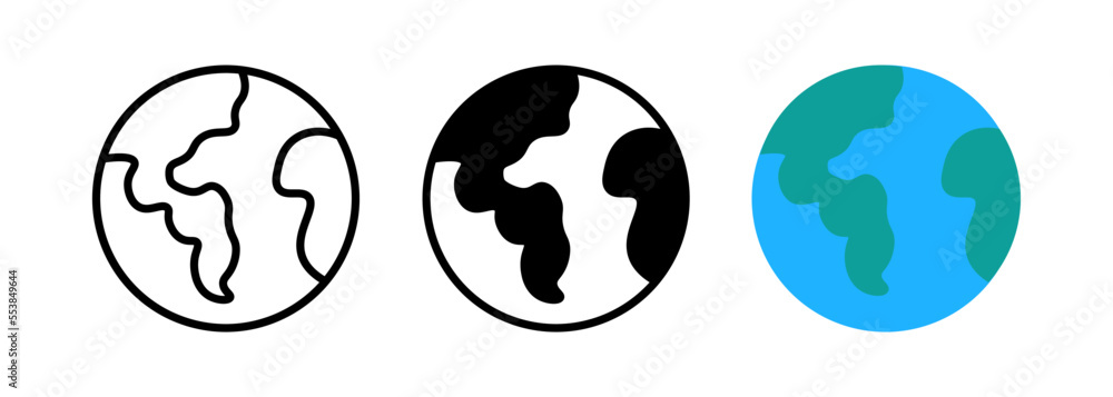 Poster world planet line icon. web internet sign. global marketing symbol. quality design element. editable