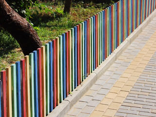 neat fence on park streets and playgrounds
