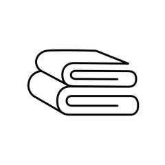 Stack of folded bath towels or napkins line art vector icon for apps and websites eps 10