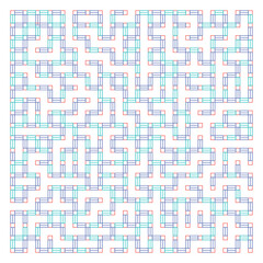 Colorful flat vector square maze background