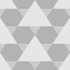 Mosaic. Triangles, hexagons ornament. Flooring background. Ethnic tiles motif. Geometric grate wallpaper. Parquet backdrop. Geometry digital paper, web design, textile print. Seamless abstract pattern