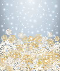 Happy New year banner with xmas snowflake, vector illustration