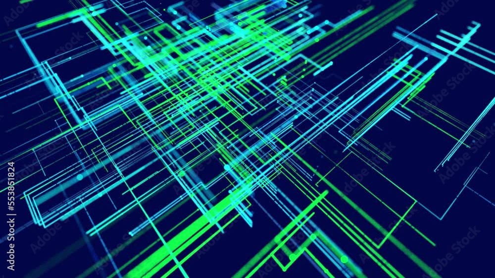 Poster info concept lines and nodes. vj loop hologram abstract background sci fi theme, information blocks,