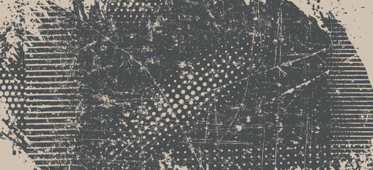 Obraz premium Grunge Black And White Urban Vector Texture Template. Dark Messy Dust Overlay Distress Background. Easy To Create Abstract Dotted, Scratched, Vintage Effect With Noise And Grain 