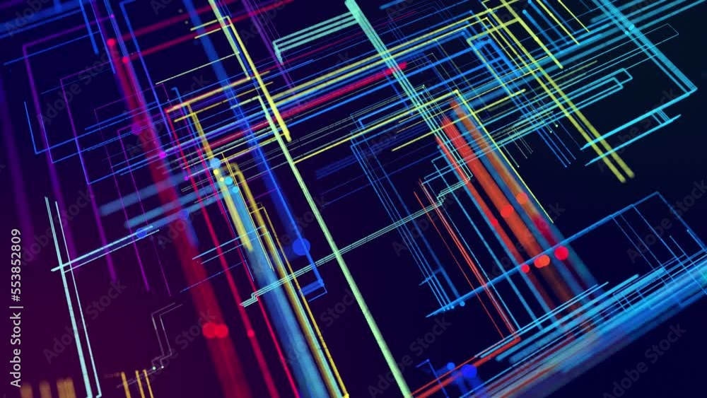 Poster info concept lines and nodes. vj loop hologram abstract background sci fi theme, information blocks,