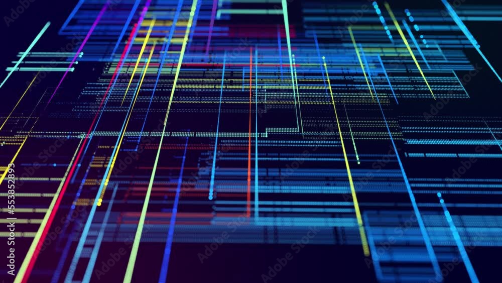 Poster info concept lines and nodes. vj loop hologram abstract background sci fi theme, information blocks,