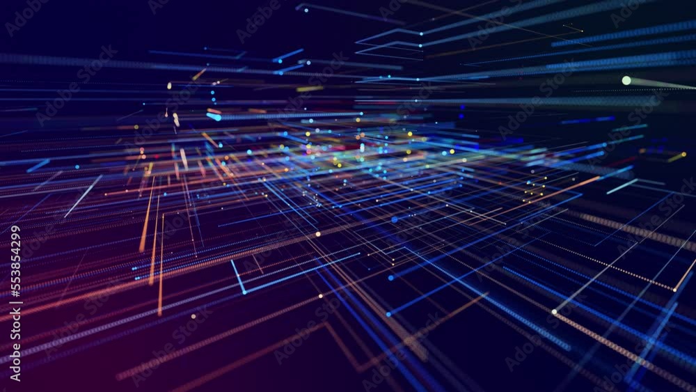 Poster info concept lines and nodes. vj loop hologram abstract background sci fi theme, information blocks,