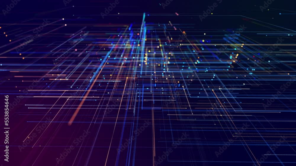 Poster info concept lines and nodes. vj loop hologram abstract background sci fi theme, information blocks,