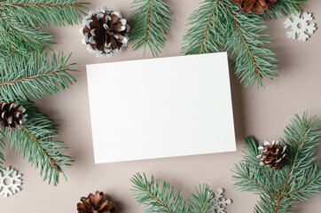 Christmas or New Year greeting card mockup