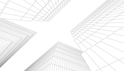Modern building architecture 3d illustration	
