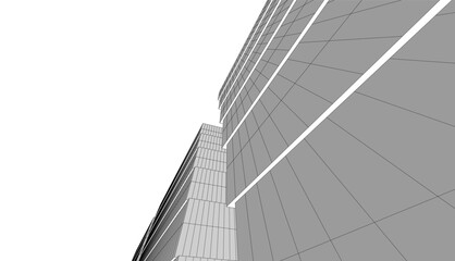Modern building architecture 3d illustration	
