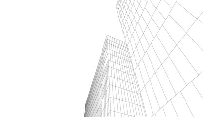 Modern building architecture 3d illustration	
