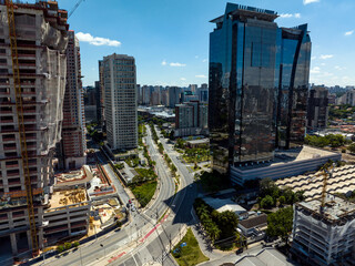 Street aerial view. Sao Paulo, Brazil. Street aerial view. José Guerra Street, Chales Santo Antonio neighborhood, São Paulo, Brazil.
