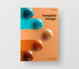 Simple 3D spheres placard layout. Abstract catalog cover vector design illustration.