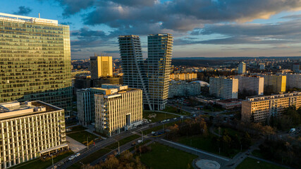 city skyline, Prague, V tower