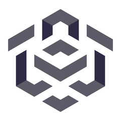  Hexagonal Packed Triangles 3d illusion abstract illustration