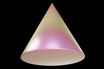 Geometric shape. Holographic 3d shape. 3d rendering.