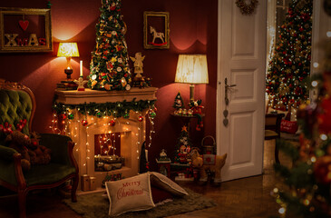 Christmas home decor, still life and decorations