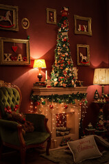 Christmas home decor, still life and decorations