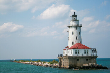 Fototapeta na wymiar lighthouse Lake Michigan