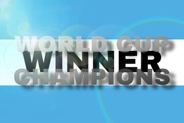 Argentina flag wallpaper with World Cup Champions text
