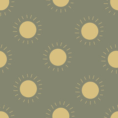 seamless pattern with cartoon sun. Colorful vector flat style for kids. Space. hand drawing. baby design for fabric, print, wrapper, textile