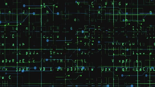 Code on the screen glitch effect