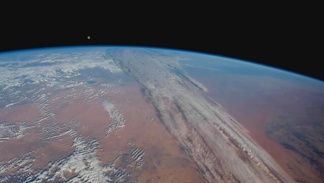 Jet stream over Africa. As seen from the International Space Station. Elements of this clip furnished by NASA.