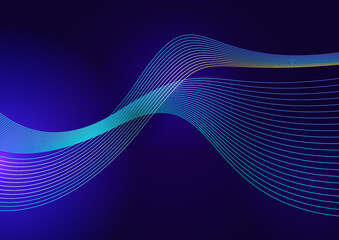 abstract technology particles mesh background with wave lines