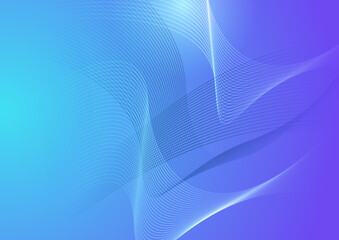 Modern simple minimalist colorful blue gradient abstract background with wave lines