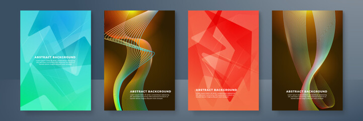 Modern abstract covers set, minimal covers design. Colorful geometric background, vector illustration.