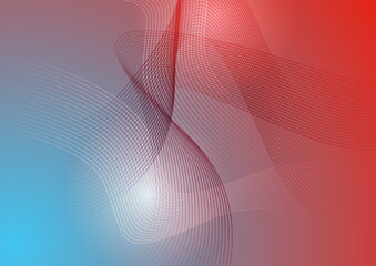 light blue and light red gradient background with wave lines