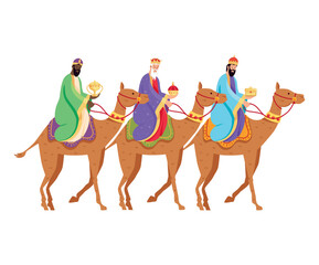 Fototapeta na wymiar wise men in camels