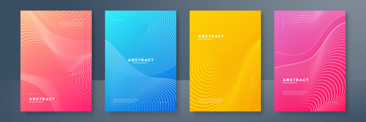 Modern abstract covers set, minimal covers design. Colorful geometric background, vector illustration.