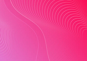 Modern simple minimalist pink gradient abstract background with wave lines