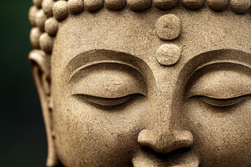 Buddha sculpture face, generative AI