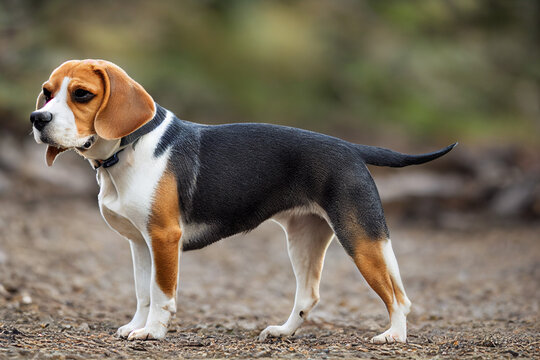 cute beagle dog with long ears, generative AI
