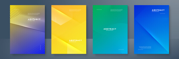 Modern abstract covers set, minimal covers design. Colorful geometric background, vector illustration.