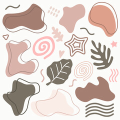 Set of organic aesthetic geometric shapes 
