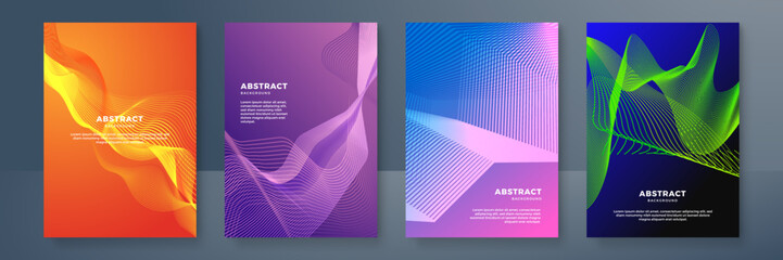 Modern abstract covers set, minimal covers design. Colorful geometric background, vector illustration.