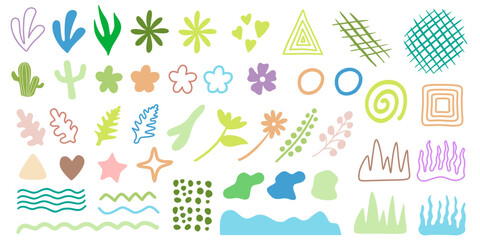 Set of organic aesthetic geometric shapes 