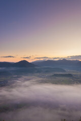 朝焼けと雲海（大分県玖珠町）