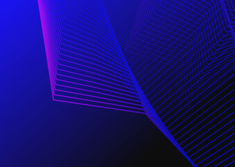 wave line on dark blue technology background