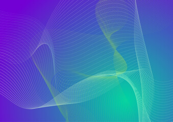 Abstract glowing wave lines on dark blue background. Geometric stripe line art design. Modern shiny blue lines. Futuristic technology concept. Suit for poster, cover, banner, brochure, website