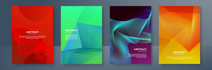 Modern abstract covers set, minimal covers design. Colorful geometric background, vector illustration.